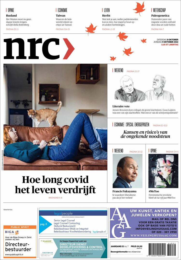 Portada de NRC Handelsblad (Pa&iacute;ses Bajos)