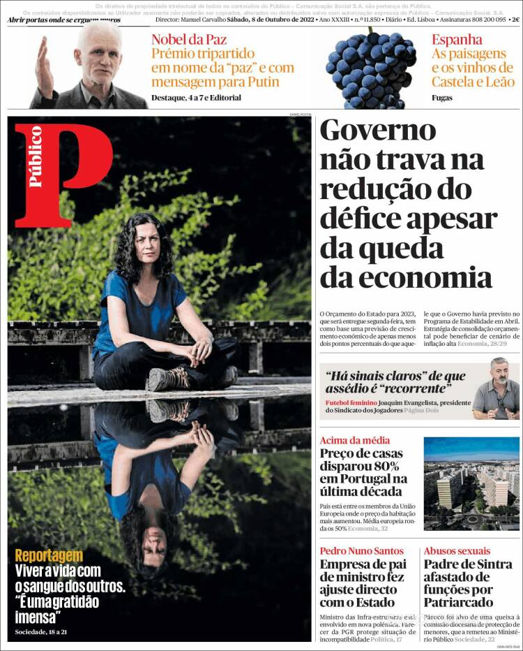 Portada de Público (Portugal)