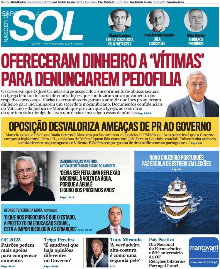 Portada de Jornal Sol (Portugal)