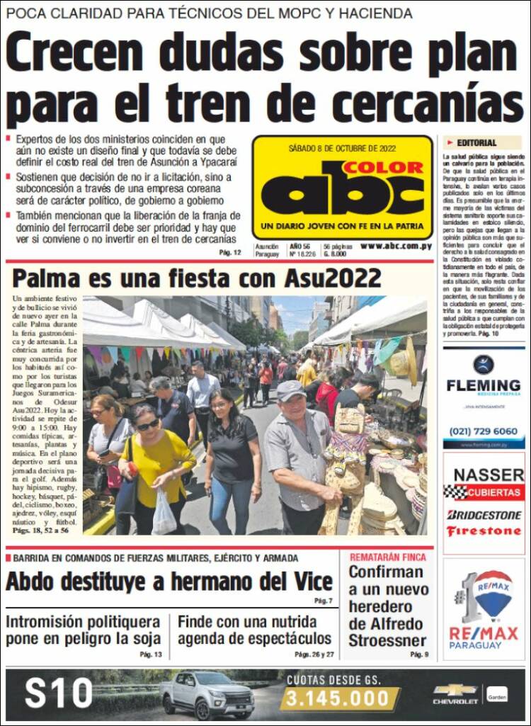 Portada de ABC Color (Paraguay)