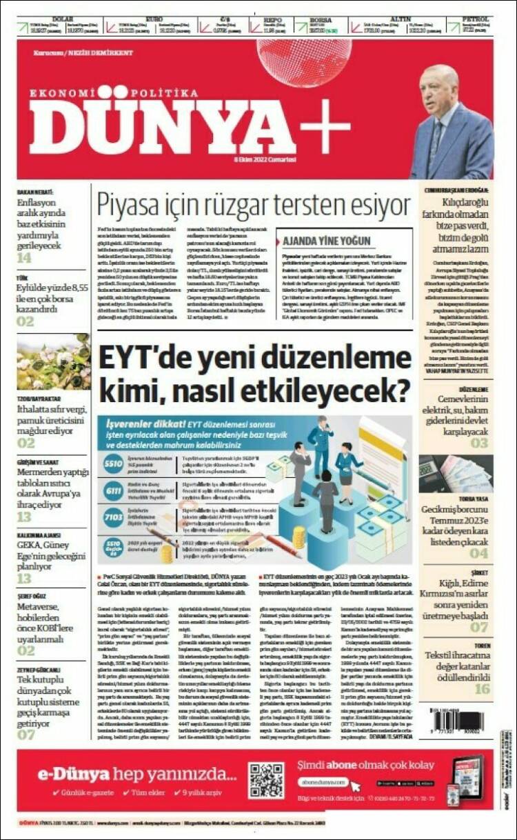 Portada de Dünya (Turqu&iacute;a)