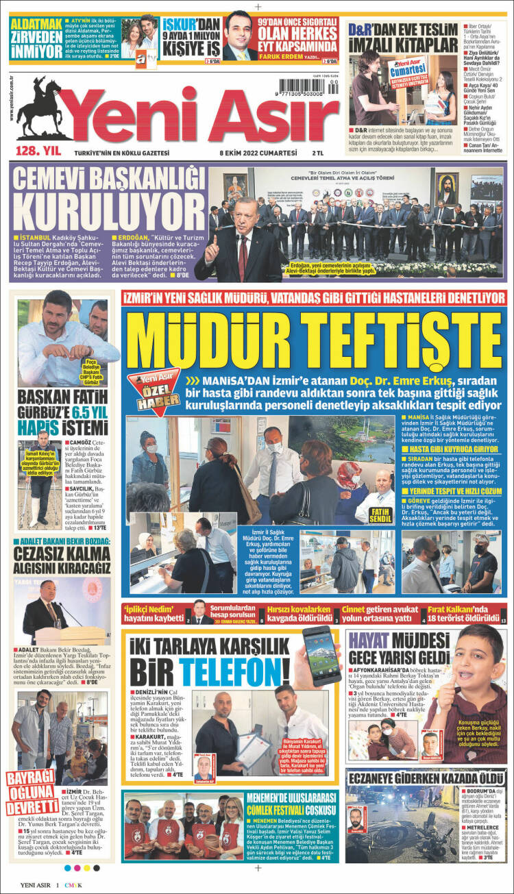 Portada de Yeni Asır (Turqu&iacute;a)