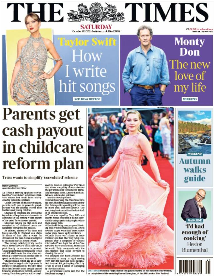 Portada de The Times (Reino Unido)