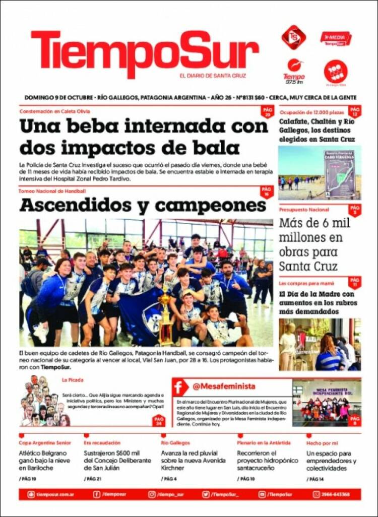 Portada de Tiempo Sur (Argentina)