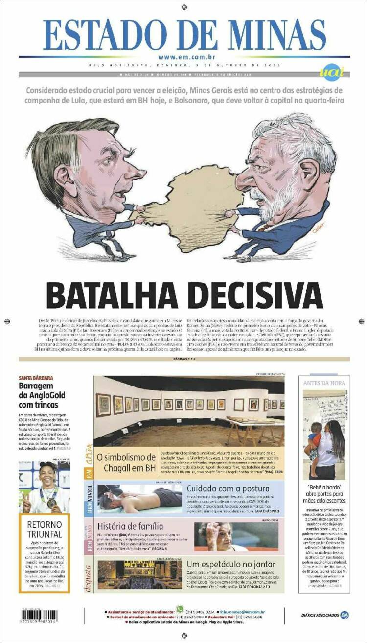Portada de Jornal Estado de Minas (Brasil)