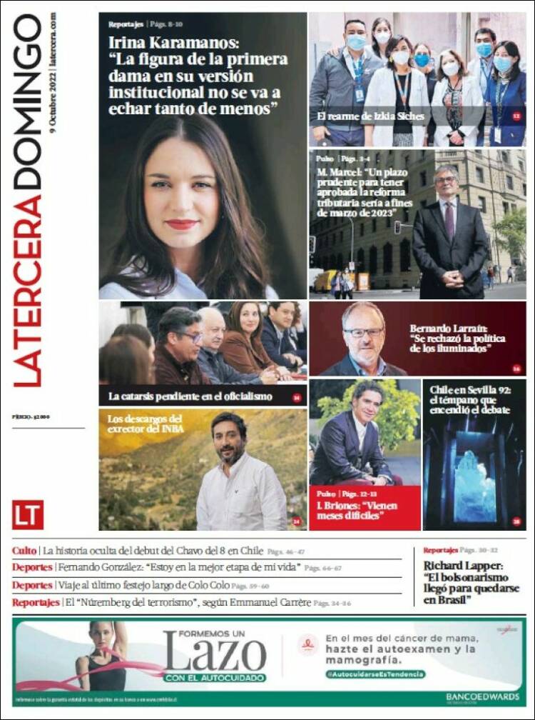 Portada de La Tercera (Chile)