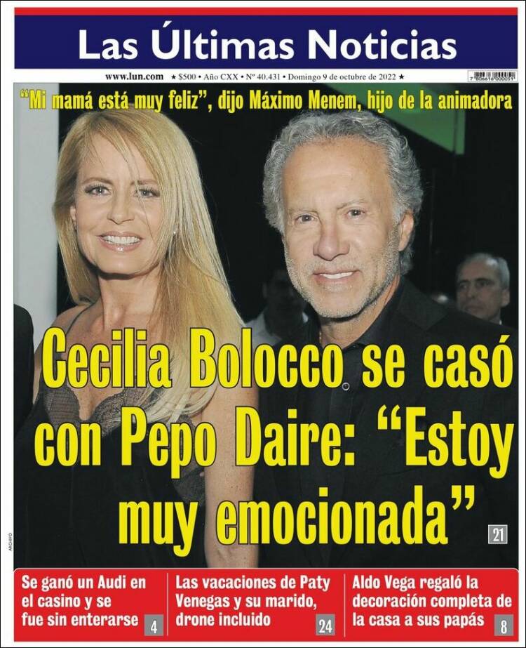 Portada de Las Últimas Noticias (Chile)