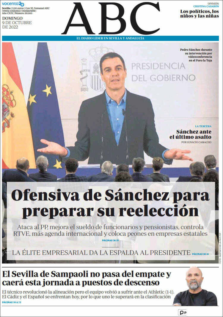 Portada de ABC - Sevilla (Espa&ntilde;a)