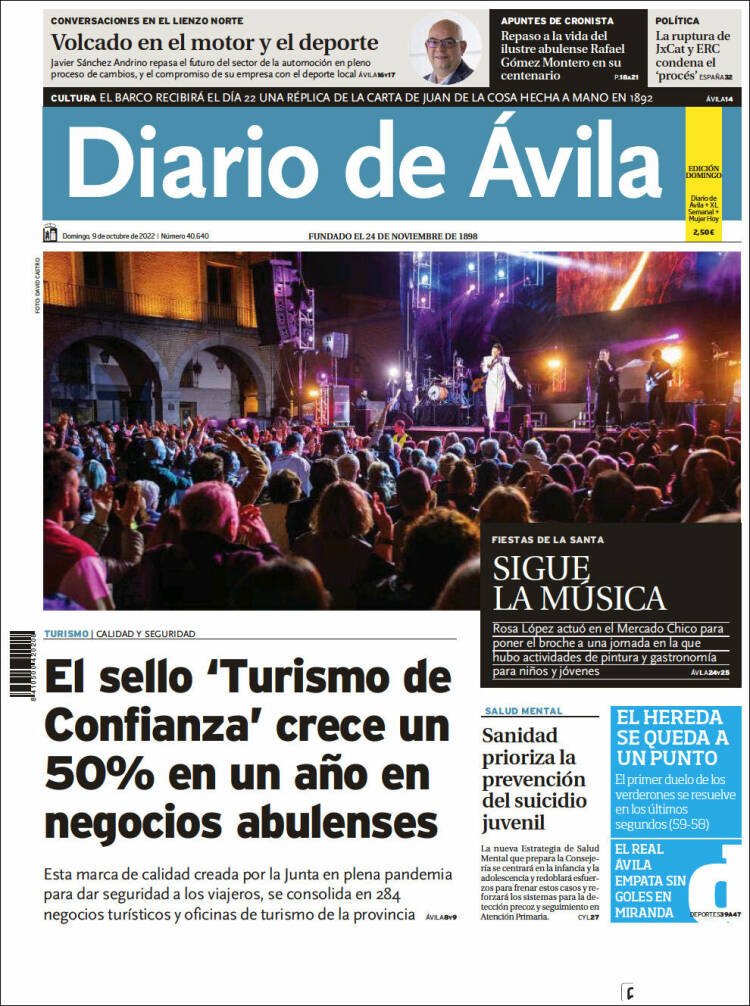 Portada de Diario de Ávila (Espa&ntilde;a)