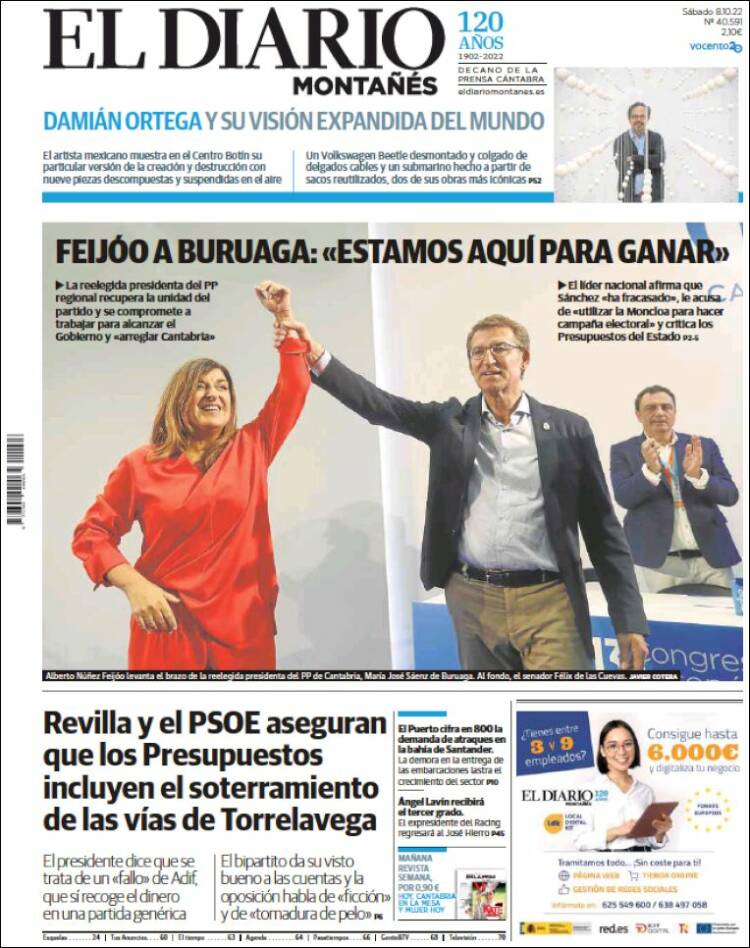 Portada de El Diario Montañés (Espa&ntilde;a)