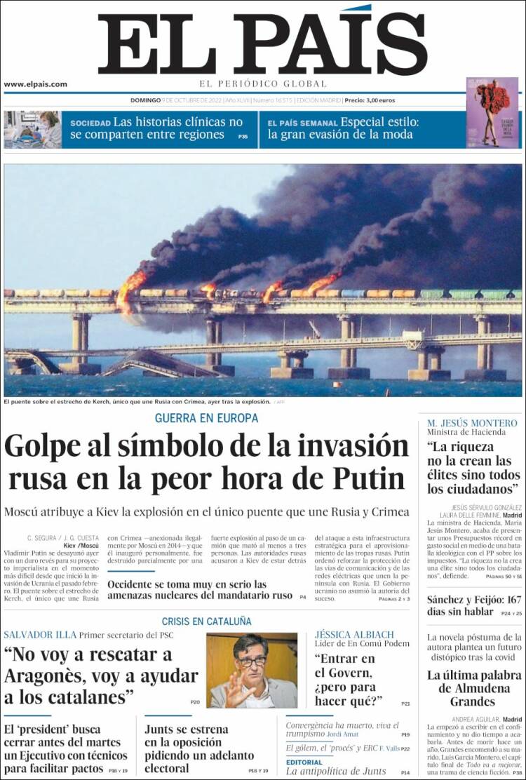 Portada de El País (Espa&ntilde;a)