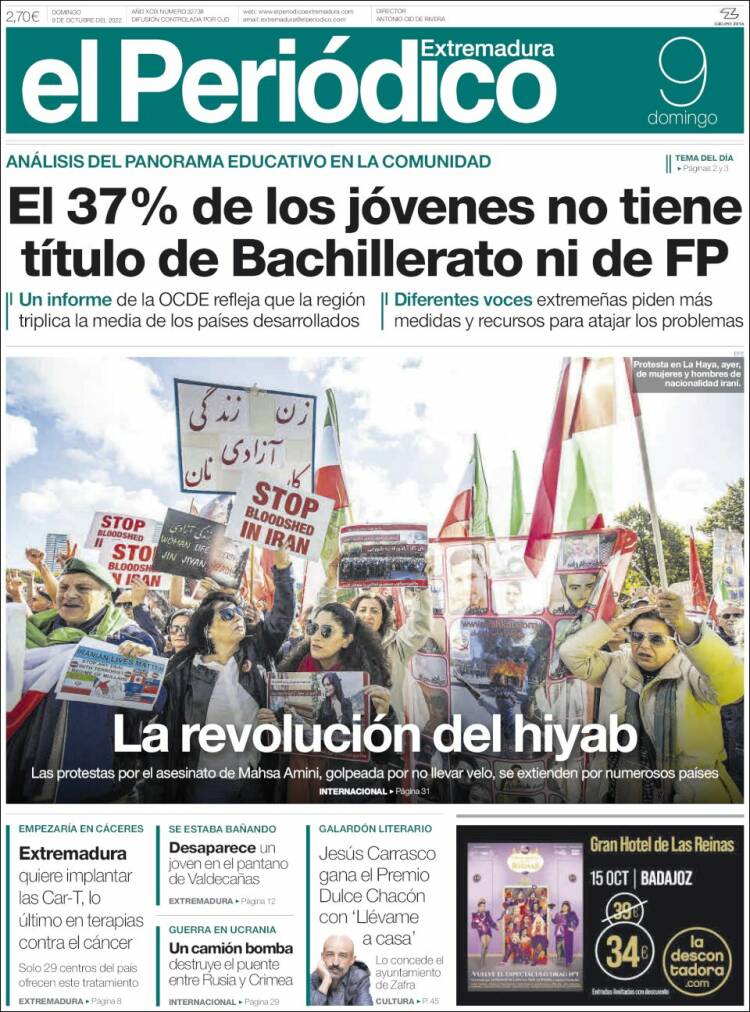 Portada de El Periódico de Extremadura (Espa&ntilde;a)