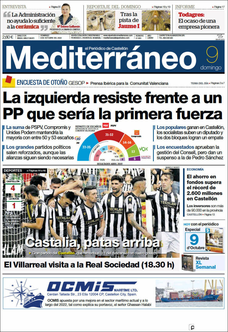 Portada de El Periódico Mediterraneo (Espa&ntilde;a)