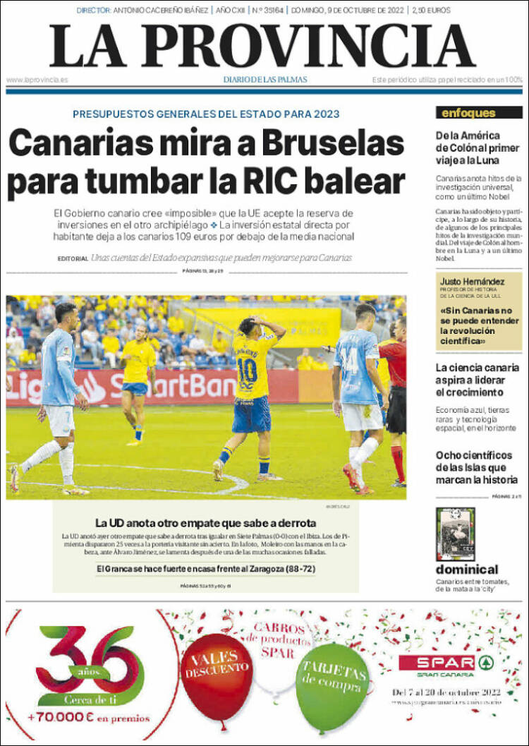 Portada de La Provincia (Espa&ntilde;a)