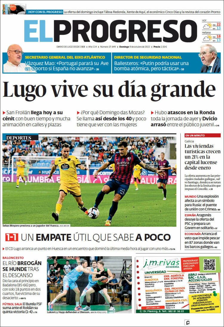 Portada de El Progreso (Espa&ntilde;a)