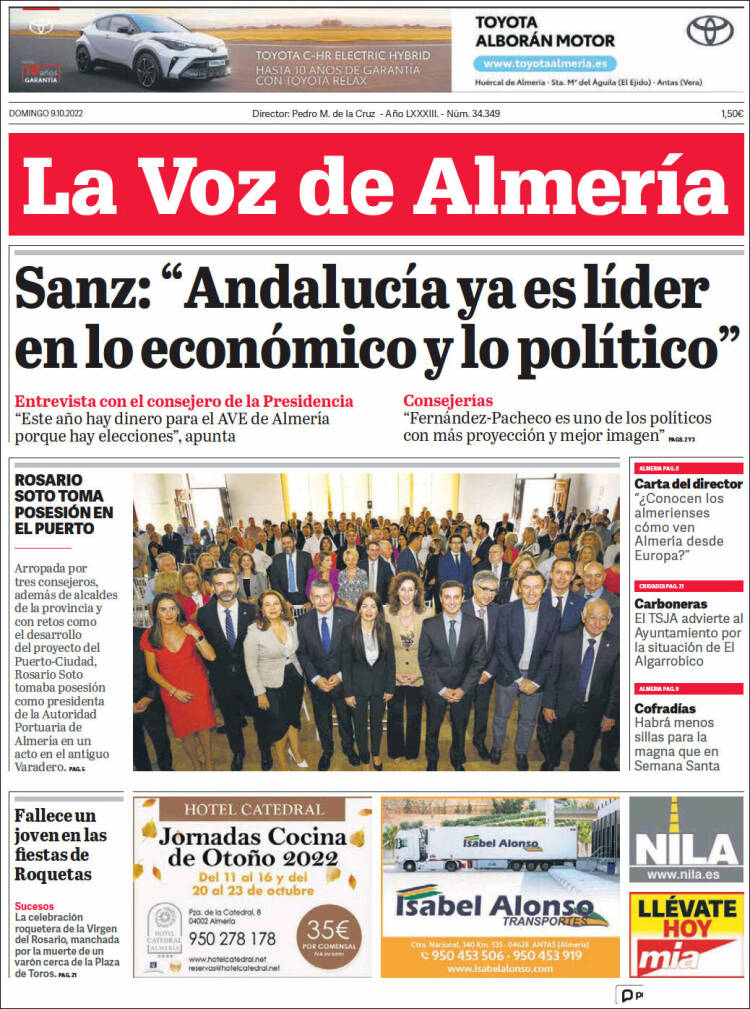 Portada de La Voz de Almería (Espa&ntilde;a)