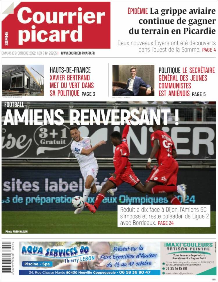 Portada de Courrier Picard (Francia)