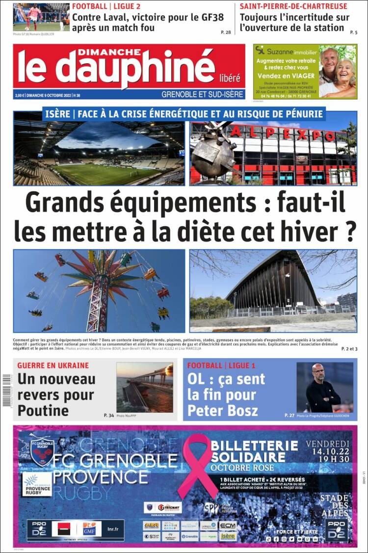Portada de Le Dauphiné Libéré (Francia)