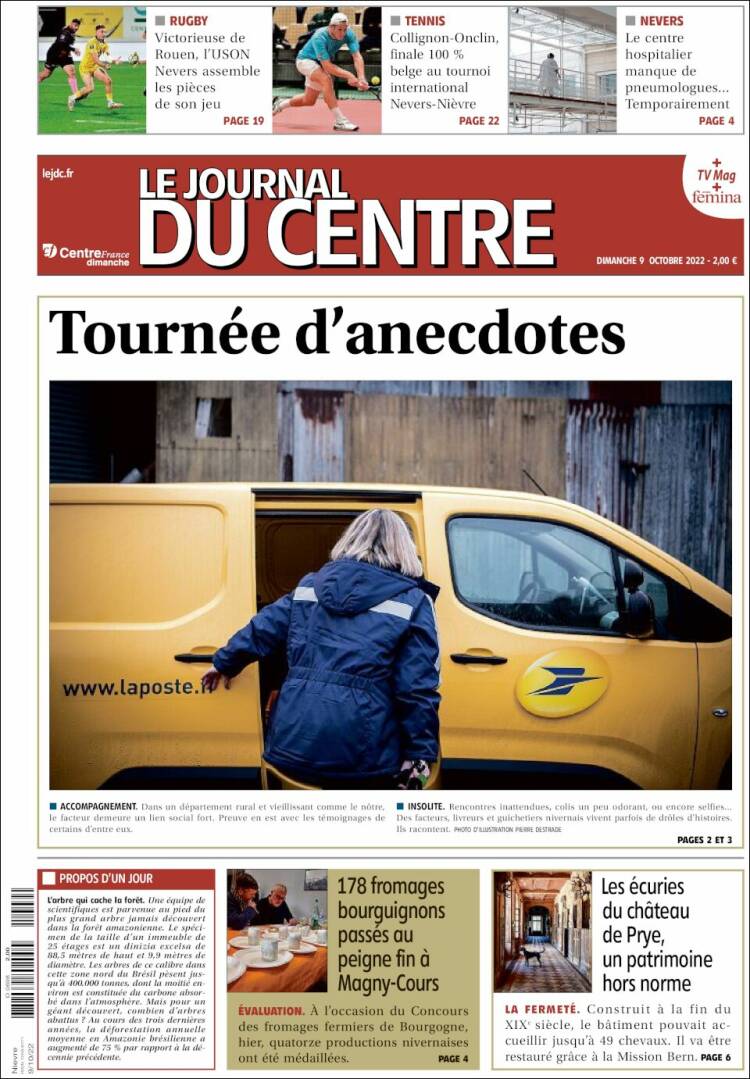 Portada de Le Journal du Centre (Francia)