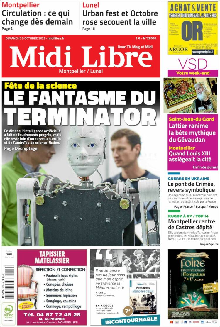 Portada de Midi Libre (Francia)