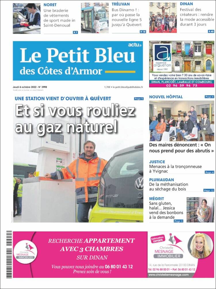 Portada de Le Petit Bleu (Francia)