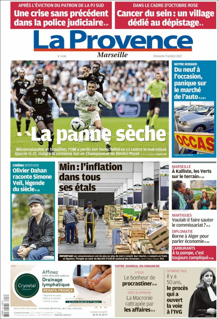 Portada de La Provence (Francia)