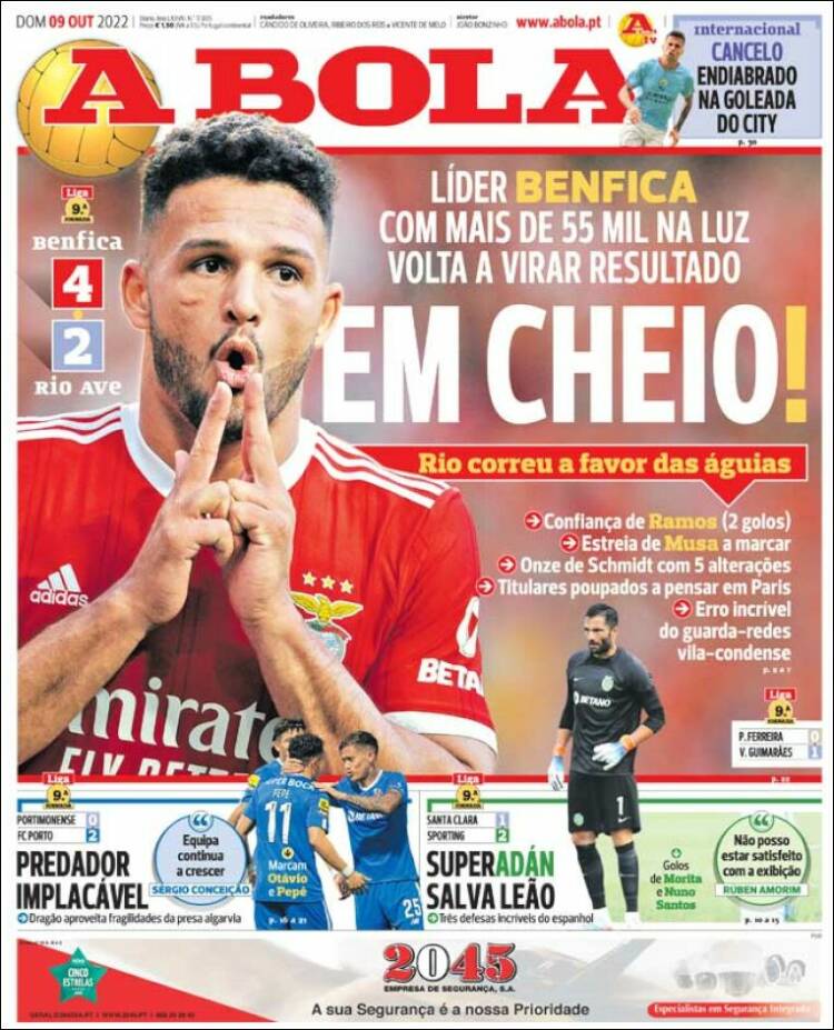 Portada de A Bola (Portugal)