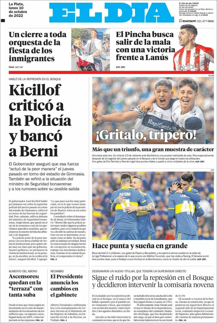 Portada de El Día de la Plata (Argentina)