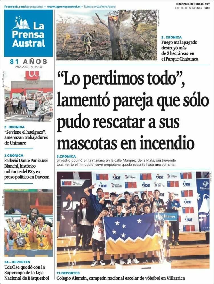 Portada de El Magallanes (Chile)