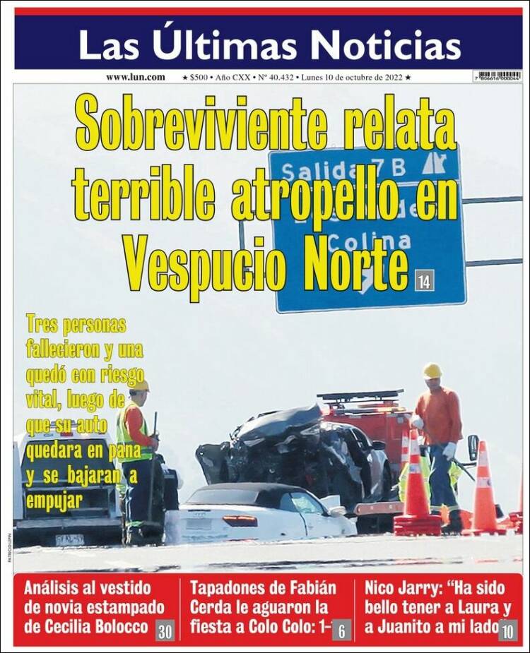 Portada de Las Últimas Noticias (Chile)