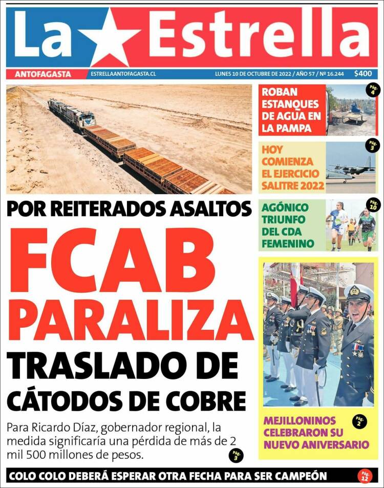 Portada de La Estrella del Norte (Chile)