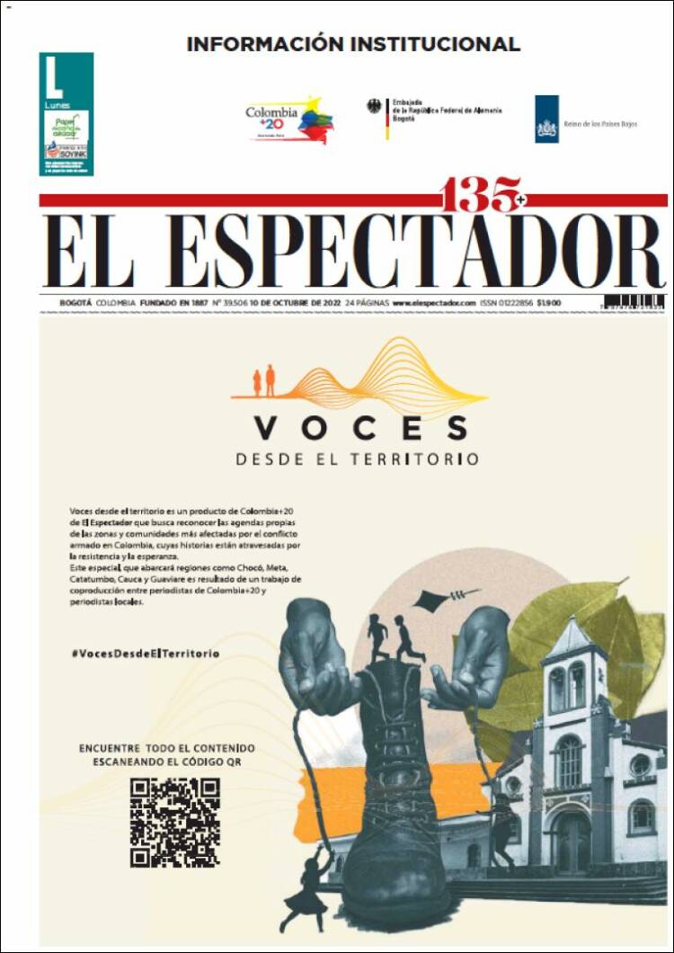 Portada de El Espectador (Colombia)