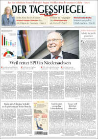 Portada de Der Tagesspiegel (Alemania)