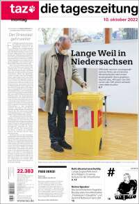Portada de Die Tageszeitung (Alemania)