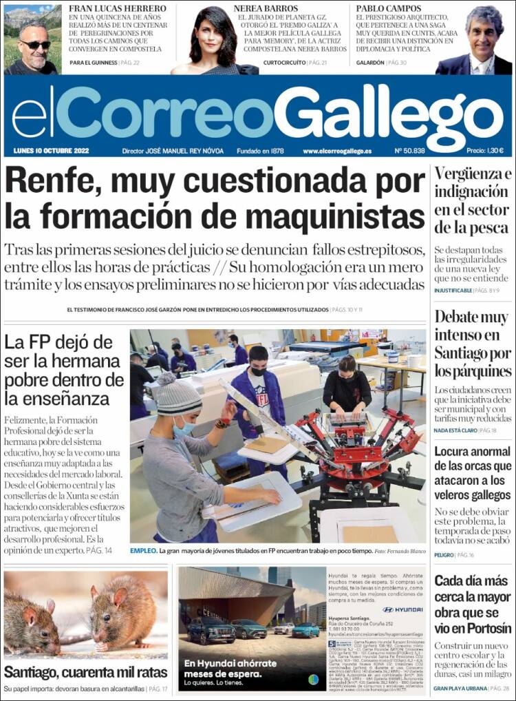 Portada de El Correo Gallego (Espa&ntilde;a)