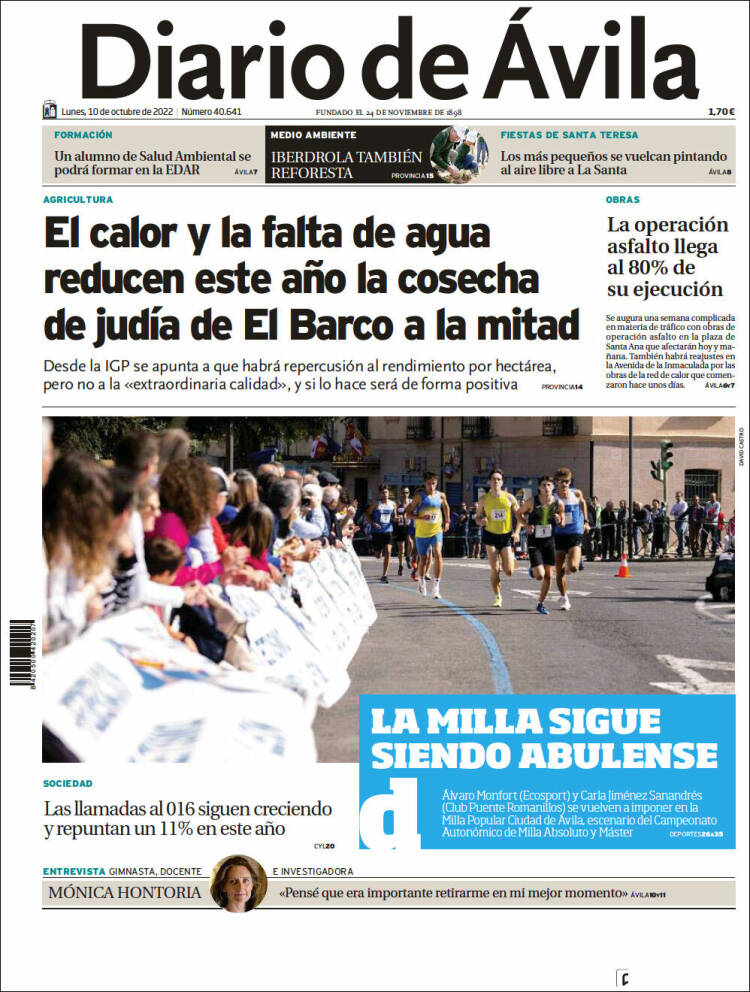 Portada de Diario de Ávila (Espa&ntilde;a)