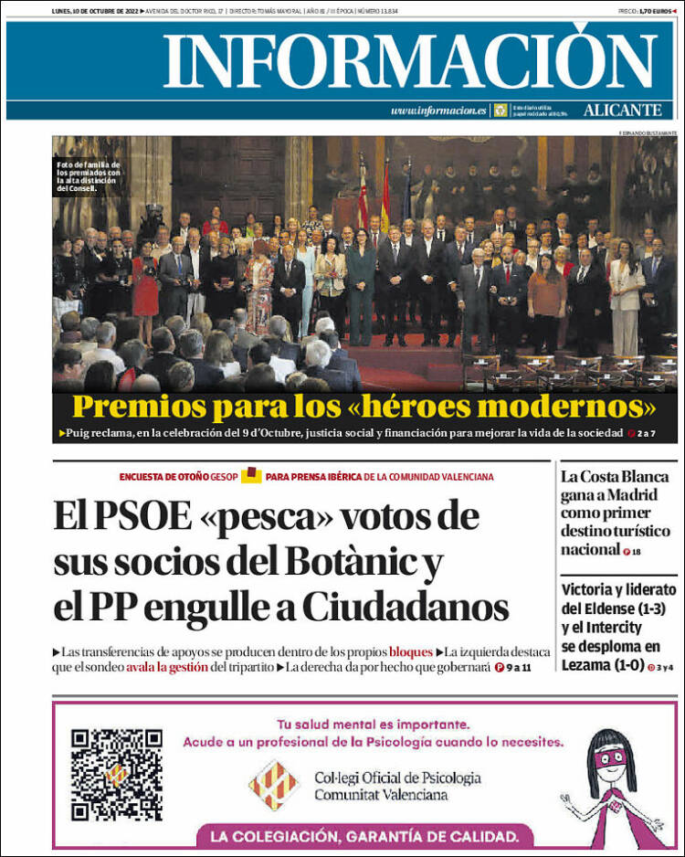 Portada de Diario Información (Espa&ntilde;a)