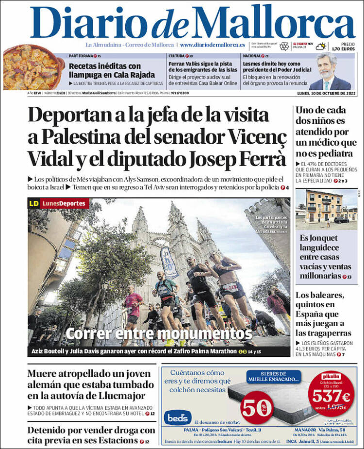Portada de Diario de Mallorca (Espa&ntilde;a)