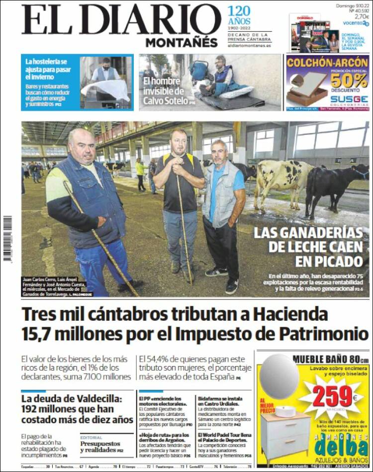 Portada de El Diario Montañés (Espa&ntilde;a)