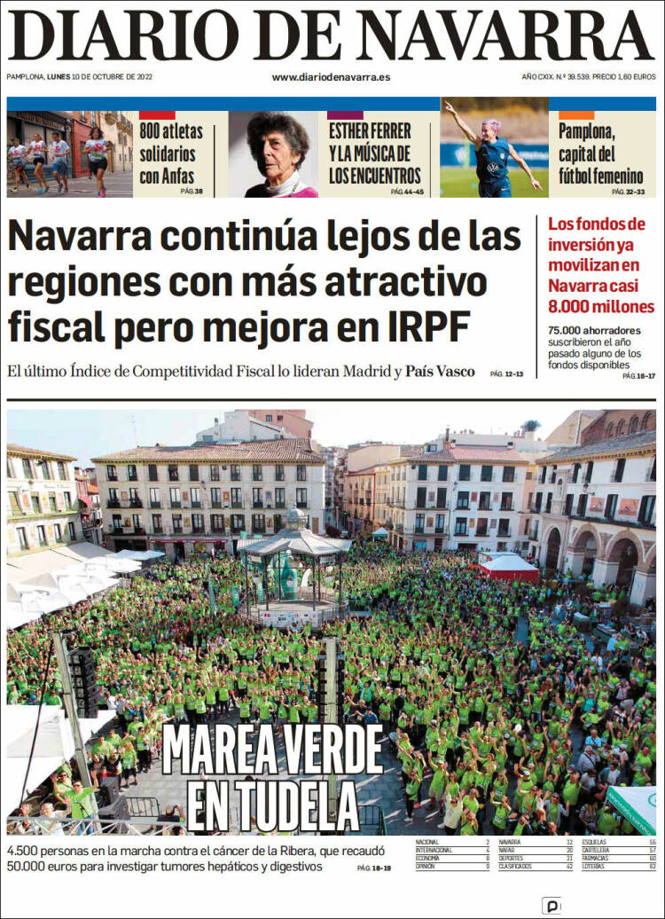 Portada de Diario de Navarra (Espa&ntilde;a)