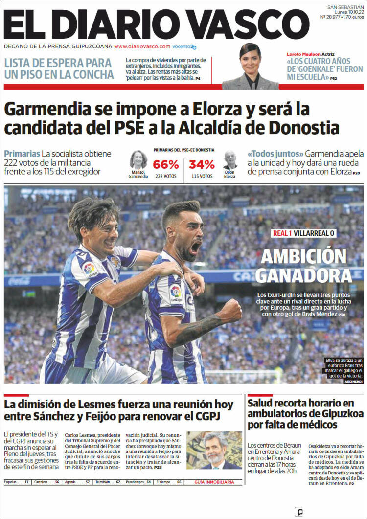 Portada de Diario Vasco (Espa&ntilde;a)