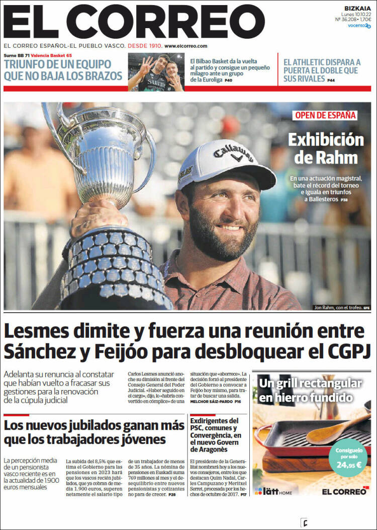 Portada de El Correo (Espa&ntilde;a)