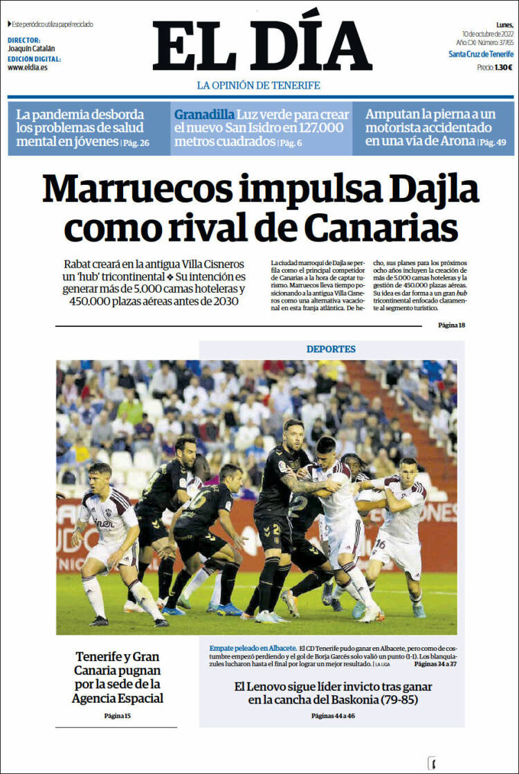 Portada de El Día (Espa&ntilde;a)