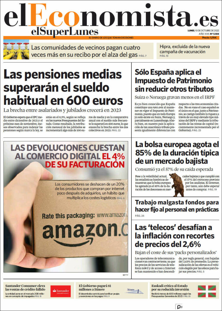 Portada de El Economista (Espa&ntilde;a)