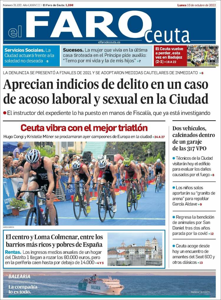 Portada de El Faro de Ceuta (Espa&ntilde;a)