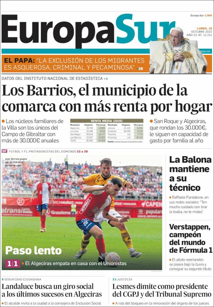 Portada de Europa Sur (Espa&ntilde;a)