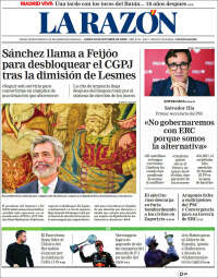 Portada de La Razón (Espa&ntilde;a)