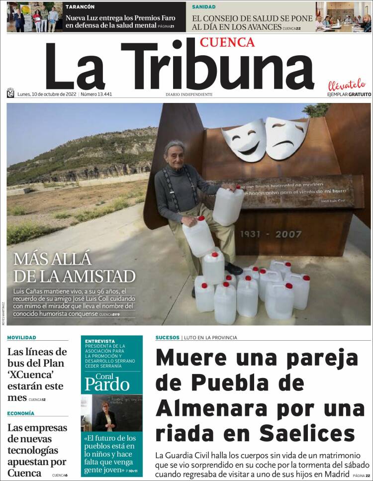 Portada de La Tribuna de Cuenca (Espa&ntilde;a)