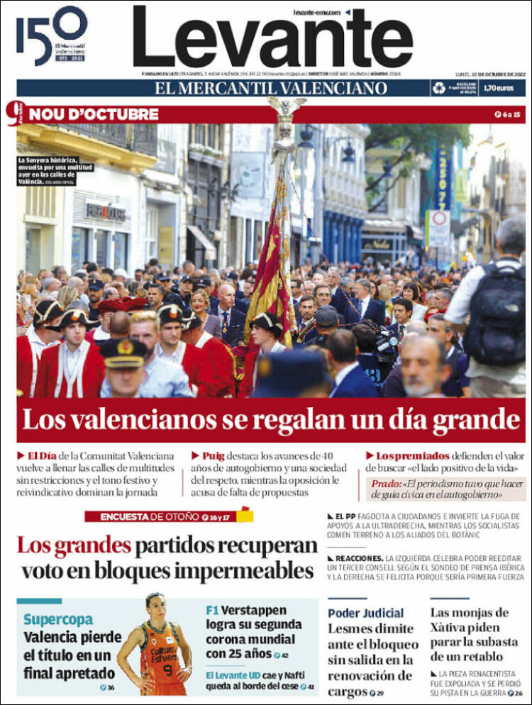 Portada de Levante (Espa&ntilde;a)