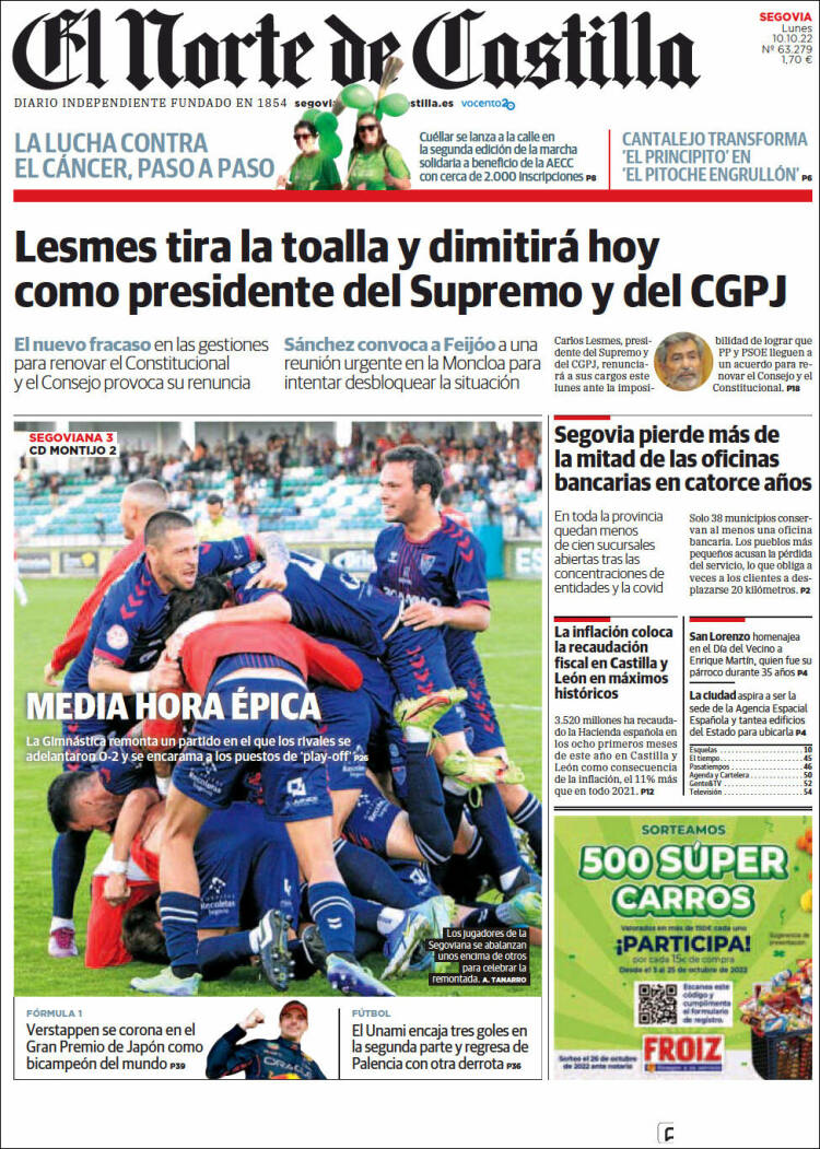 Portada de Norte de Castilla - Segovia (Espa&ntilde;a)